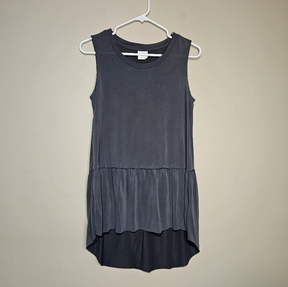Anthropologie Mote Peplum Tank Top Super Soft Layering Piece Gray Women's Small - Picture 1 of 5